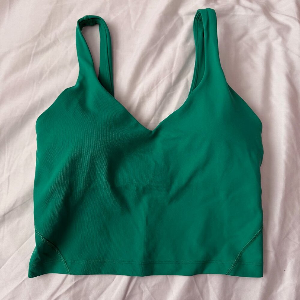 Lululemon Kelly Green Align Tank Size 6 with padded cups